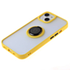 Hard PC Rear / Soft TPU Colorful Border Case with I-ring Holder - YELLOW for iPhone 13 Pro Max (Only Ground Shipping)
