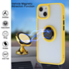 Hard PC Rear / Soft TPU Colorful Border Case with I-ring Holder - YELLOW for iPhone 13 Pro Max (Only Ground Shipping)
