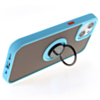 Hard PC Rear / Soft TPU Colorful Border Case with I-ring Holder - LIGHT BLUE for iPhone 13 Pro (Only Ground Shipping)