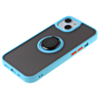 Hard PC Rear / Soft TPU Colorful Border Case with I-ring Holder - LIGHT BLUE for iPhone 13 Pro (Only Ground Shipping)