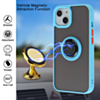 Hard PC Rear / Soft TPU Colorful Border Case with I-ring Holder - LIGHT BLUE for iPhone 13 Pro (Only Ground Shipping)