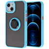 Hard PC Rear / Soft TPU Colorful Border Case with I-ring Holder - LIGHT BLUE for iPhone 13 Pro (Only Ground Shipping)