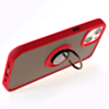 Hard PC Rear / Soft TPU Colorful Border Case with I-ring Holder - RED for iPhone 13 Pro (Only Ground Shipping)