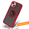 Hard PC Rear / Soft TPU Colorful Border Case with I-ring Holder - RED for iPhone 13 Pro (Only Ground Shipping)