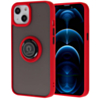 Hard PC Rear / Soft TPU Colorful Border Case with I-ring Holder - RED for iPhone 13 Pro (Only Ground Shipping)