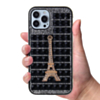 Crystal Stones Case with Paris Adornment - BLACK for iPhone 8P / 7P (Only Ground Shipping)