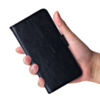 Leather Wallet Case with Card Slot - BLACK for iPhone 12 Pro Max / 13 Pro Max (Only Ground Shipping)