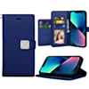 Elegant Leather Wallet Case - DARK BLUE for iPhone 12 Mini (Only Ground Shipping)