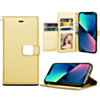 Elegant Leather Wallet Case - GOLD for iPhone XR (Only Ground Shipping)