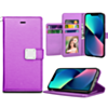 Elegant Leather Wallet Case - PURPLE for iPhone 12 Mini (Only Ground Shipping)