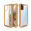 Galaxy Note 20 3in1 Hybrid Clear Soft TPU Hard PC Back Cover Case - GOLD (Only Ground Shipping)
