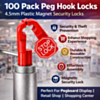 Peg Red Hook Locks with One Key to Open (6mm) (Pack of 100) (Only Ground Shipping)