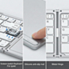 63 Keys Foldable Bluetooth Keyboard with Touchpad (SILVER) (Only Ground Shipping)