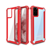 Galaxy S20 Ultra 3in1 Hybrid Clear Soft TPU Hard PC Back Cover Case - RED (Only Ground Shipping)