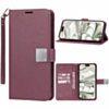 Elegant Leather Wallet Case with Wristlet Strap - ROSE GOLD for Galaxy S25E (Only Ground Shipping)