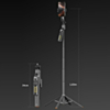 AI Face Tracking 360° Rotating Selfie Stick Tripod - BLACK (Only Ground Shipping)