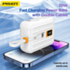 PISEN Power Tiny Power Bank with Dual Cable (30W) (10000 mAh) (White) (Only Ground Shipping)