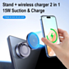 360° Adjustable Vacuum Suction Car Phone Holder with Wireless Charging - BLACK (15W) (Only Ground Shipping)