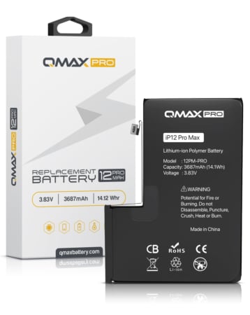 Order the QMAX Pro Replacement Battery for iPhone 12 Pro Max 3687 mAH.






