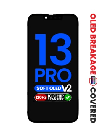 Order the OLED Assembly for iPhone 13 Pro Aftermarket QV8 Soft 120HZ IC Transfer Eligible Exclusive OLED Breakage Warranty.
