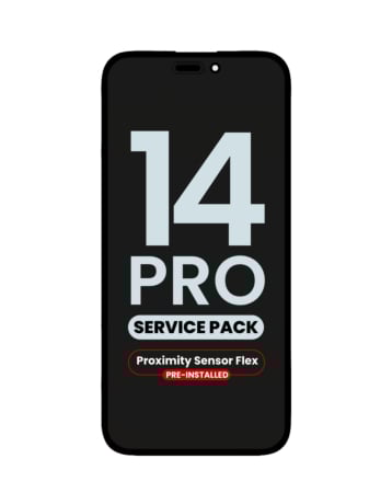 Stock up on the OLED assembly with proximity sensor flex pre-installed for iPhone 14 Pro, service pack.
