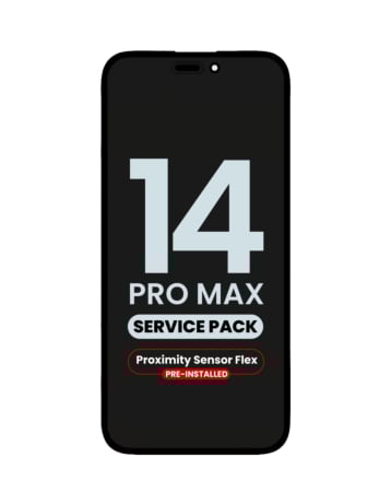 Grab the wholesale deals on the OLED Assembly with Proximity Sensor Flex Pre-Installed for iPhone 14 Pro Max, service pack.
