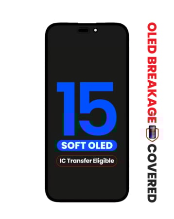 OLED Assembly for iPhone 15 (Aftermarket Soft / QV8) (IC Transfer Eligible) (Exclusive OLED Breakage Warranty)