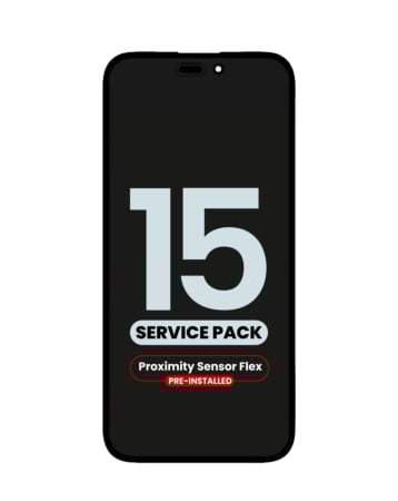 Grab the wholesale deals on the OLED Assembly with Proximity Sensor Flex Pre-Installed for iPhone 15 in the service pack version.