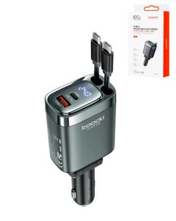 Toocki PD USB C+C+A Car Charger with Display (BLACK) (105W) (Only Ground Shipping)