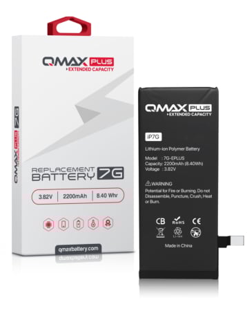 QMAX Plus Extended Capacity Replacement Battery for iPhone 7 (2200 mAh) (Only Ground Shipping)