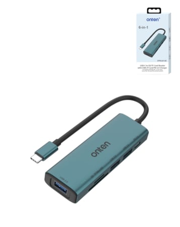 Onten 7in1 USB C Expander (SD/TF Card Reader +3 Ports USB HUB + PD3.0) (Only Ground Shipping)