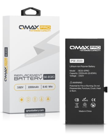 Shop the QMAX Pro extended capacity replacement battery for iPhone SE 2020 with 2200 mAh.