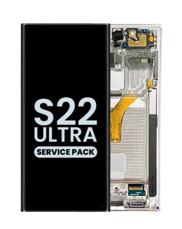 OLED Assembly with Frame for Galaxy S22 Ultra (S908) (PHANTOM WHITE) (Service Pack)