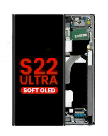 OLED Assembly with Frame for Galaxy S22 Ultra (S908) (GRAPHITE) (Aftermarket OLED)