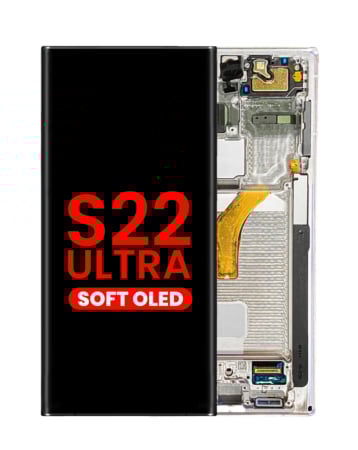 OLED Assembly with Frame for Galaxy S22 Ultra (S908) (PHANTOM WHITE) (Aftermarket OLED)