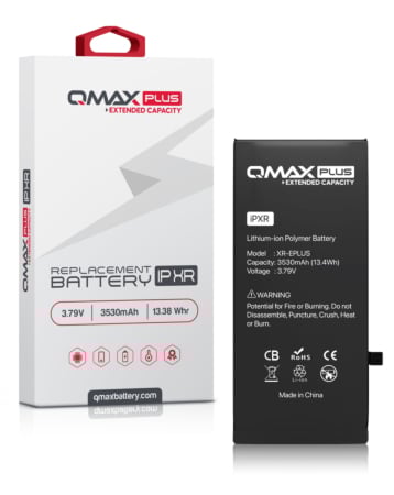 Buy the QMAX Plus Extended Capacity Replacement Battery for iPhone XR, 3530 mAh.