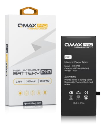 Grab the wholesale deals on the QMAX Pro Extended Capacity Replacement Battery for iPhone XR, 3530 mAh.