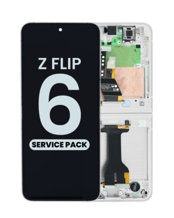 OLED Assembly with Frame for Galaxy Z Flip 6 F741 (WHITE) (US & International) (Service Pack)