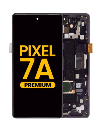 OLED Assembly with Frame for Google Pixel 7A (CHARCOAL) (Premium)