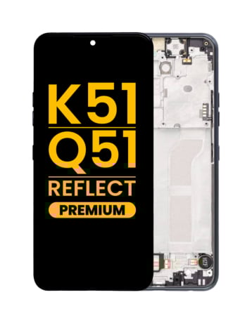 LCD Assembly with Frame for LG K51 / Q51 / Reflect (BLACK) (Premium)