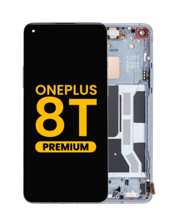 OLED Assembly with Frame for OnePlus 8T (SILVER) (Premium)