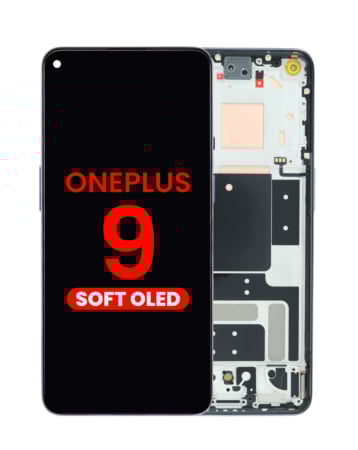 OLED Assembly with Frame for OnePlus 9 (WINTER MIST) (US Version) (Aftermarket OLED)