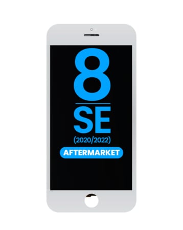 Purchase the white LCD assembly with steel plate for iPhone 8, SE 2020, and SE 2022 – aftermarket QV6.