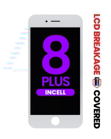 LCD Assembly with Steel Plate for iPhone 8 Plus (WHITE) (Aftermarket Incell / QV7) (Exclusive LCD Breakage)