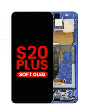 Shop the OLED Assembly with Frame for Galaxy S20 Plus 5G G985 and G986 in Aura Blue, Aftermarket OLED.