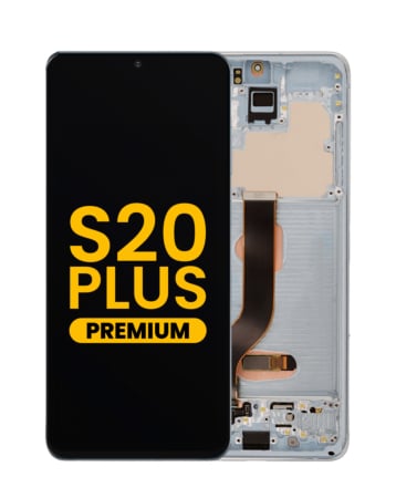Order the OLED Assembly with Frame for Galaxy S20 Plus 5G G985 and G986 in Cloud Blue, Premium.