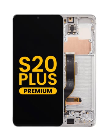 Purchase the OLED Assembly with Frame for Galaxy S20 Plus 5G G985 and G986 in Cloud White, Premium.