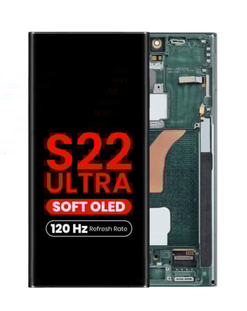 OLED Assembly with Frame for Galaxy S22 Ultra (S908) (GREEN) (Aftermarket Pro Soft Oled / 120HZ)
