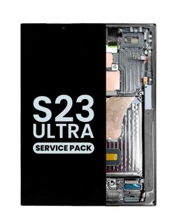 Purchase the OLED assembly with frame for Galaxy S23 Ultra S918 in graphite. Service pack.