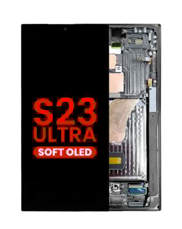 Shop the OLED assembly with frame for Galaxy S23 Ultra S918 in phantom black. Aftermarket OLED.